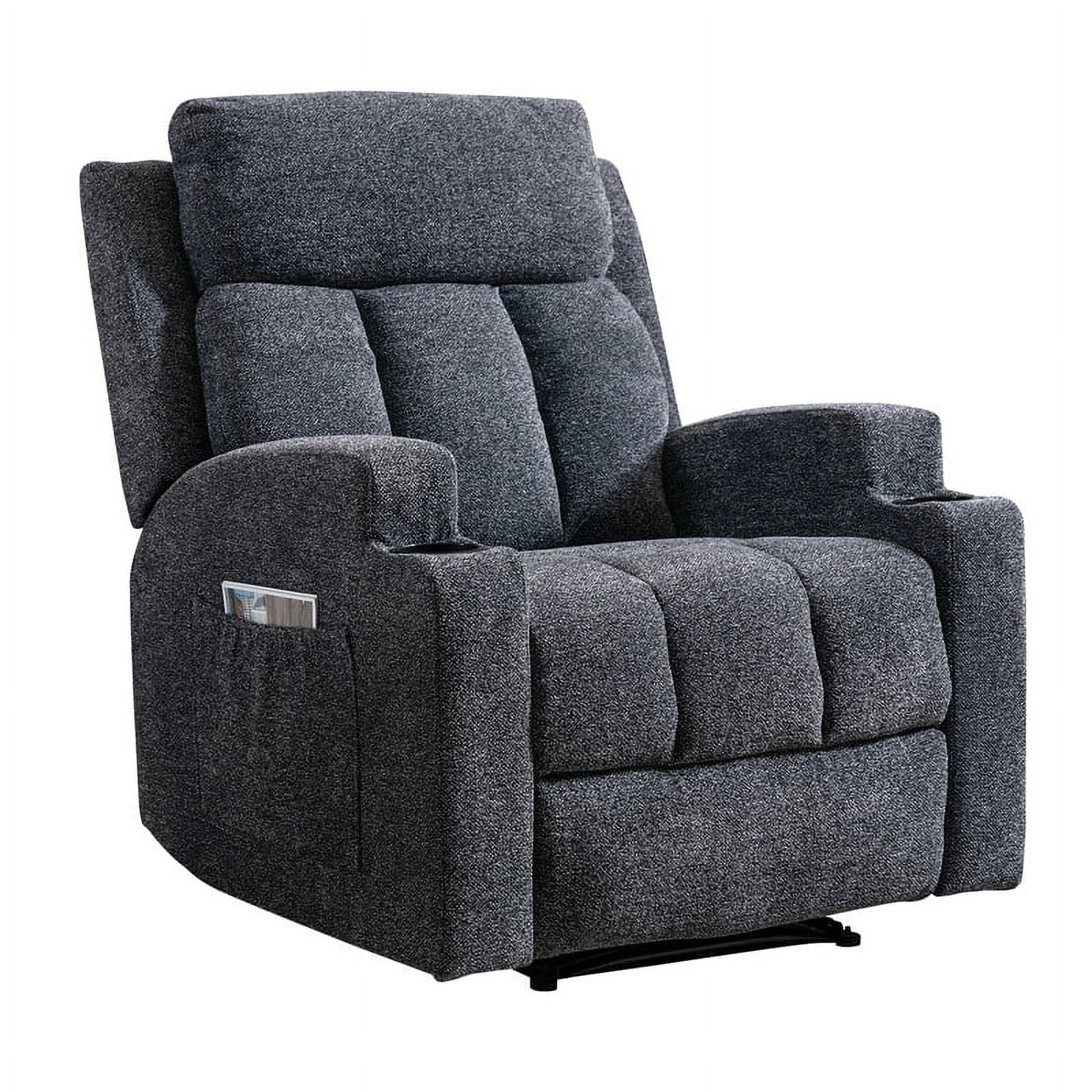Ebello Design Manual Massage Recliner Chair with Heat, Side Pockets and Cup Holders K136598