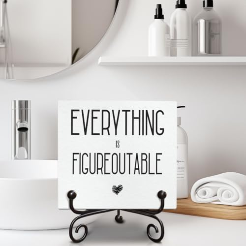 Funny Positive Quotes Wooden Sign for Office Farmhouse Decor, 5x5 Inches M7852
