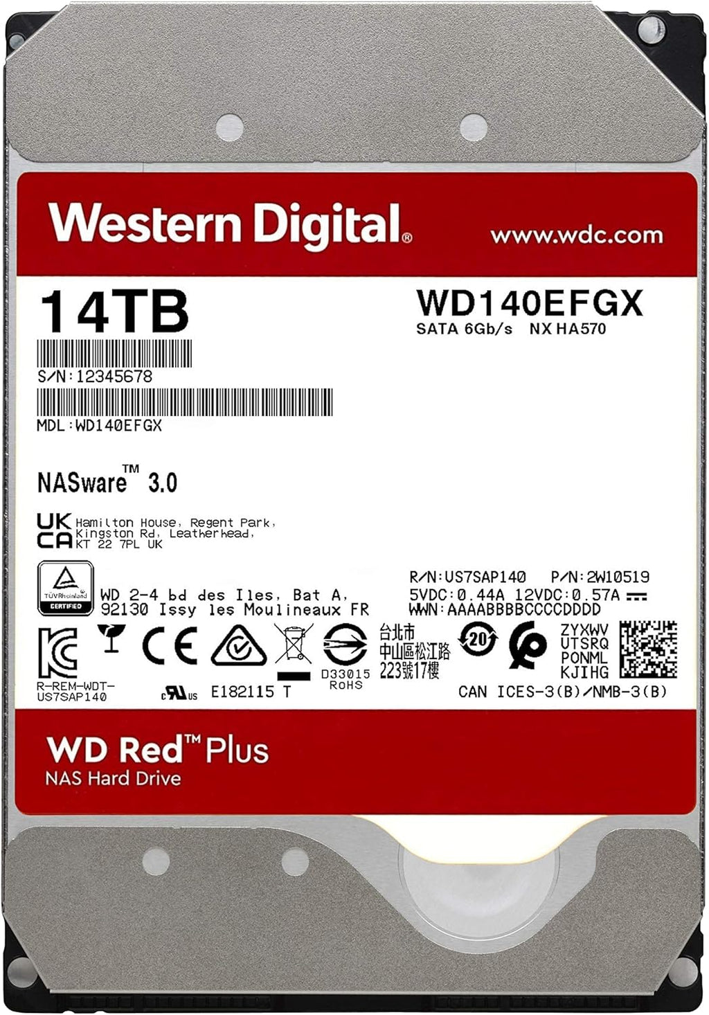 12TB NAS Internal Hard Drive HDD 7200 RPM SATA 3.5 a7