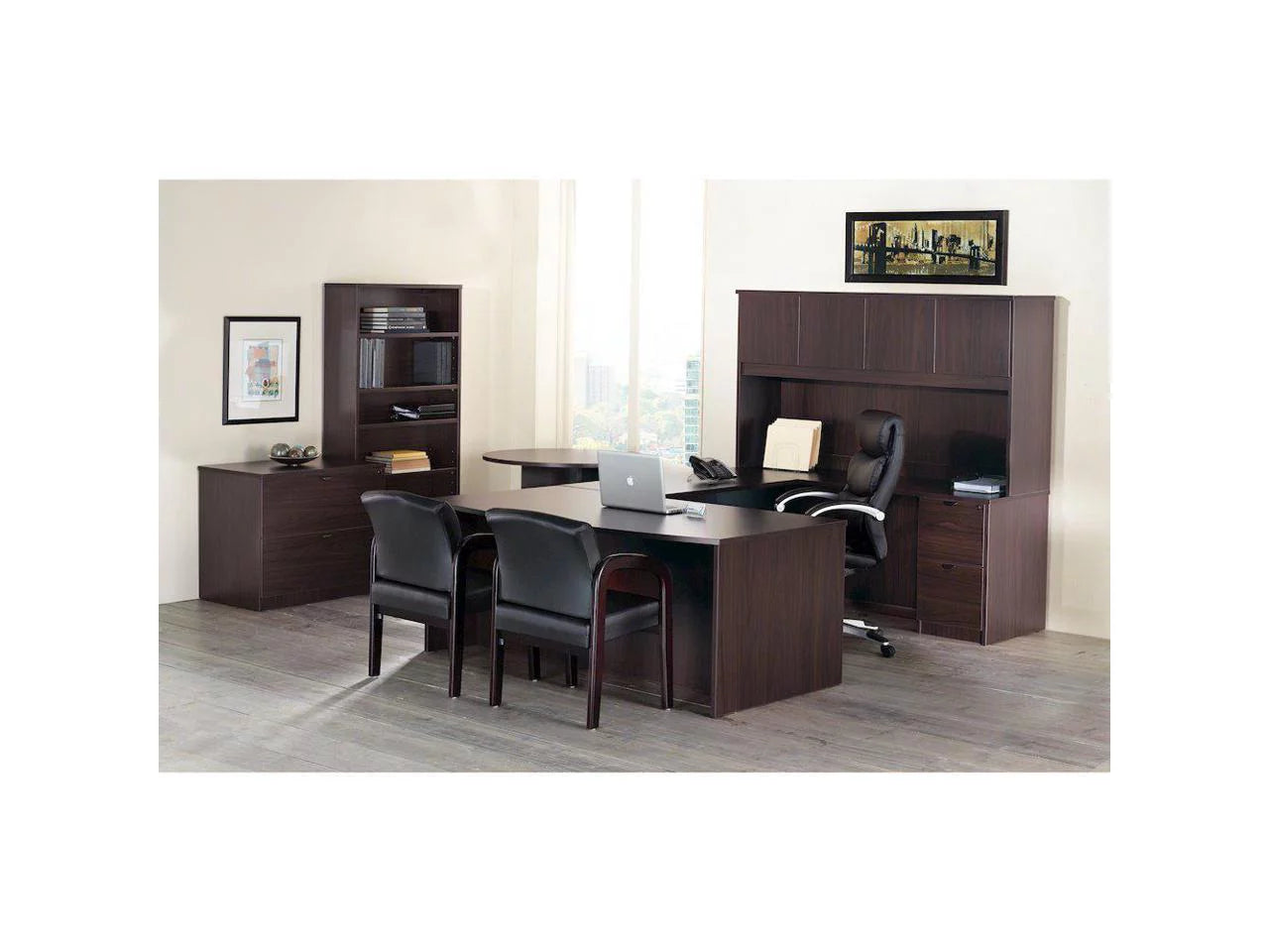 Lorell Prominence 2.0 Espresso Laminate Left-Pedestal Desk, 72" x 36" S310328