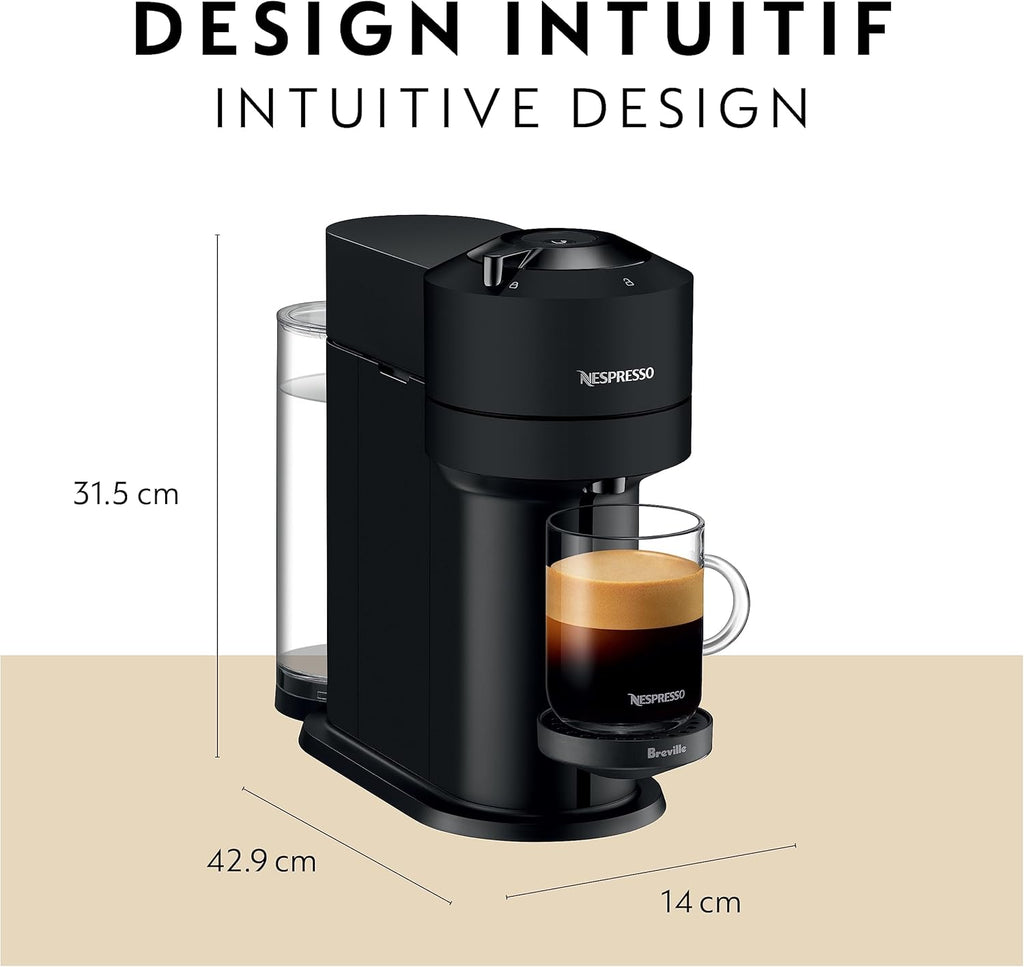 Nespresso Vertuo Next Coffee and Espresso Machine with Aeroccino by Breville, Matte Black Z3431