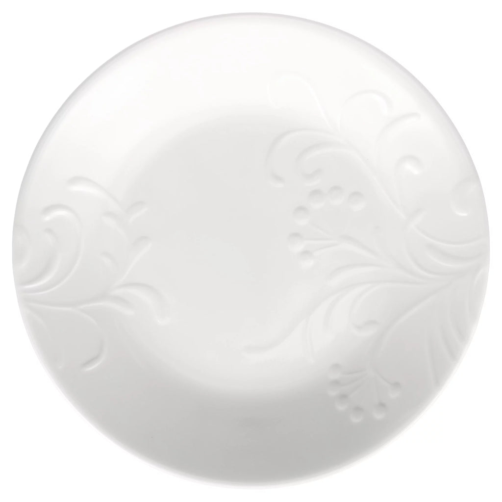 Corelle Madeline Embossed 12-Piece White Dinnerware Set J548316