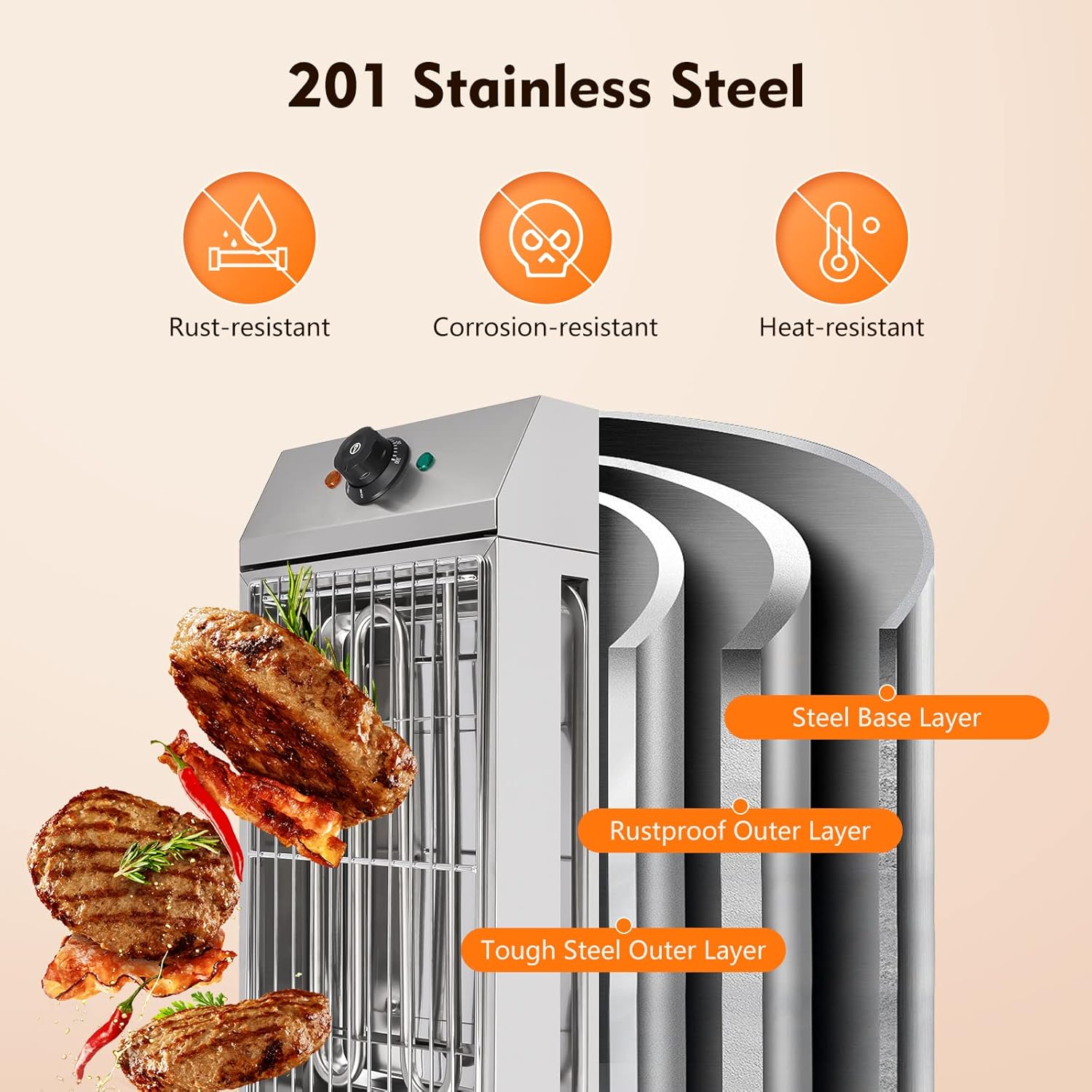 Indoor & Outdoor Electric BBQ Grill with Adjustable Temperature Control Z109162