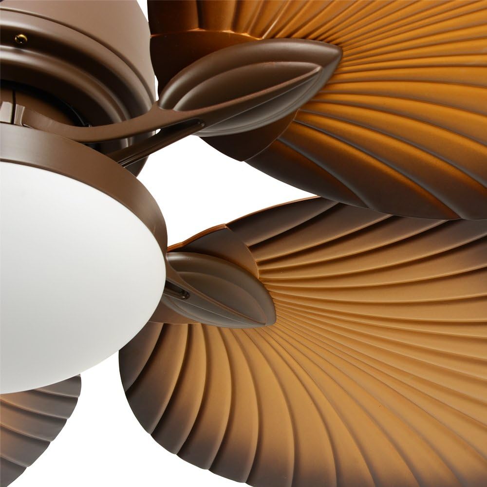 Tropical Palm Ceiling Fan with LED Light, Bronze Finish a7