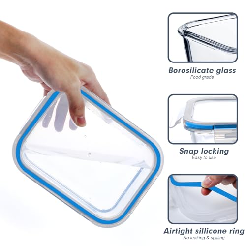 10 Pack Glass Food Storage Containers with Lids K5530