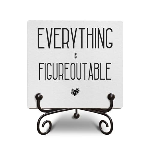 Funny Positive Quotes Gifts, Office Wooden Signs for Farmhouse Living Room Shelf Desk Decoration,for Women,Men,Loveing Wooden Sign Gift,5 X 5 Inches-D08
