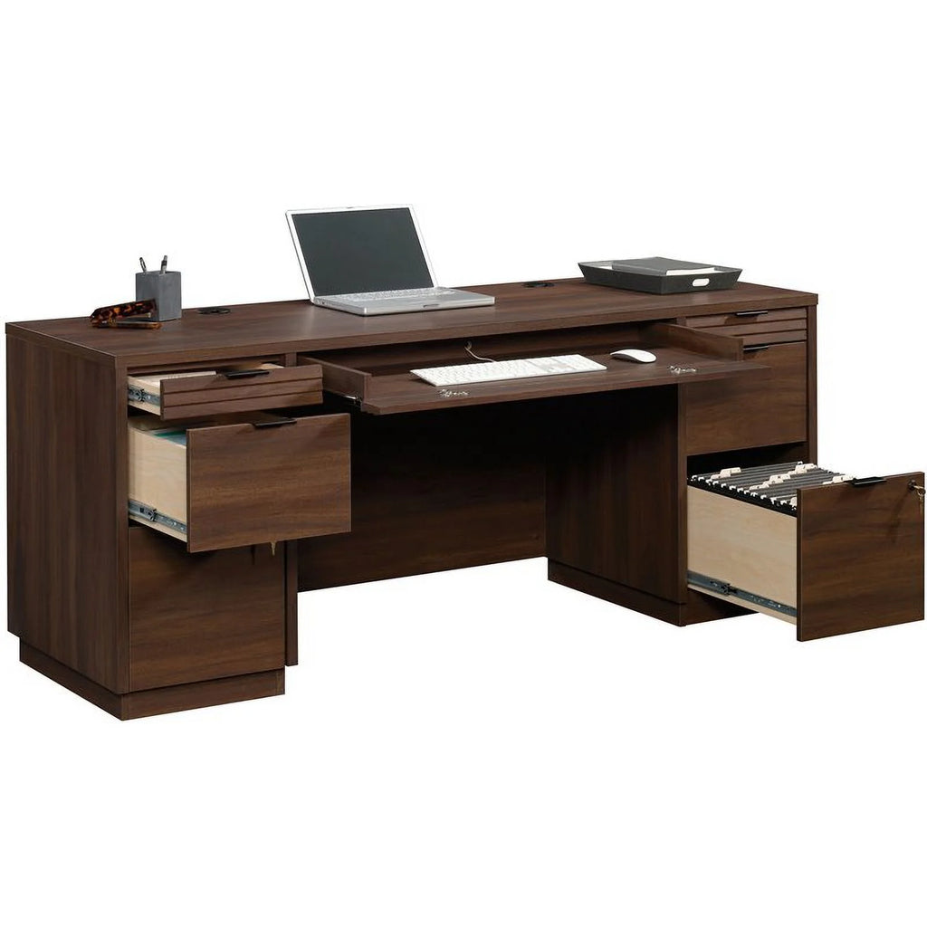 Pemberly Row 72" Wooden Computer Desk in Spiced Mahogany M418710