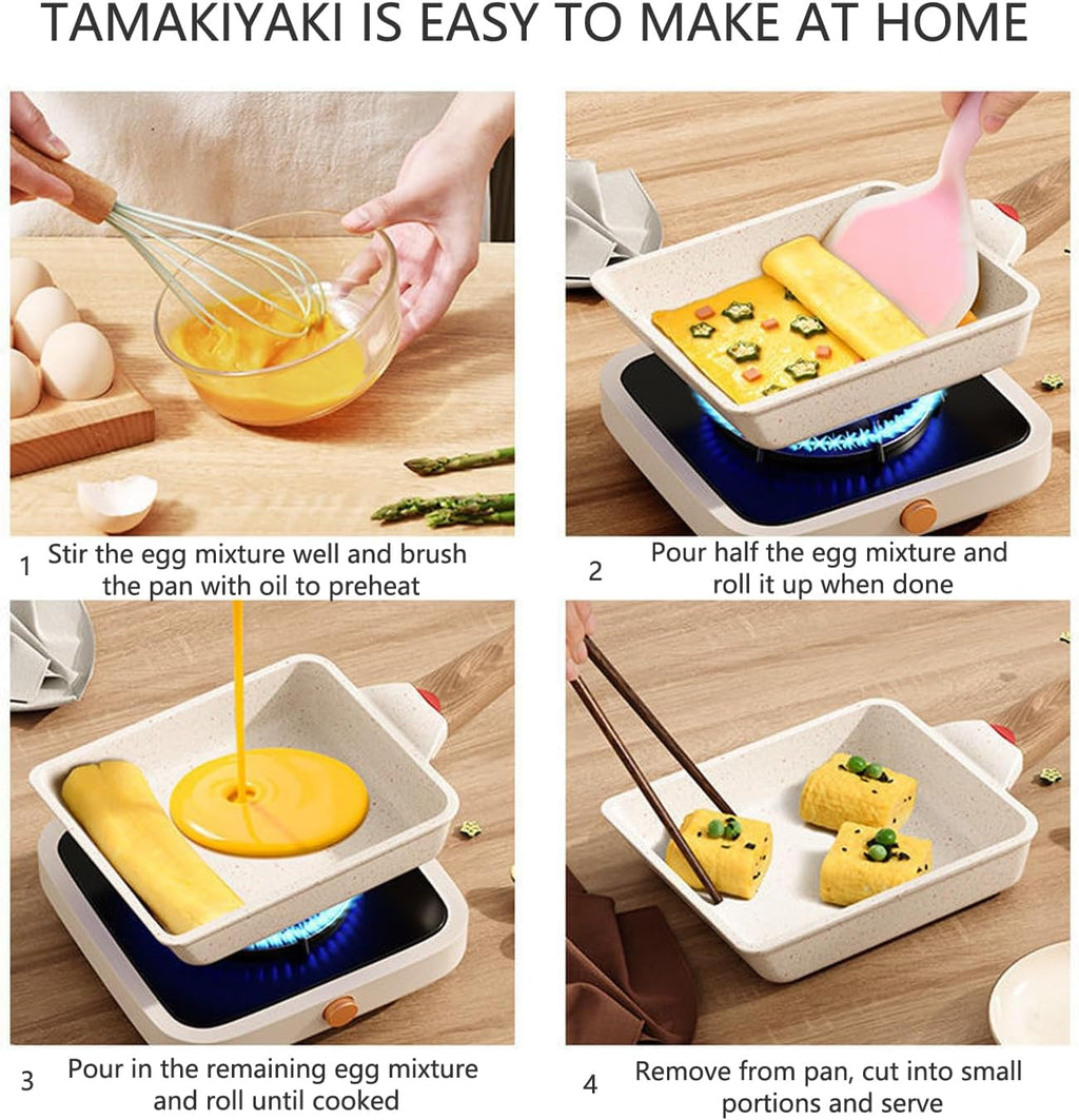Tamagoyaki Pan, Japanese Omelette Pan, Non Stick Rectangle 6x7 Inch O436