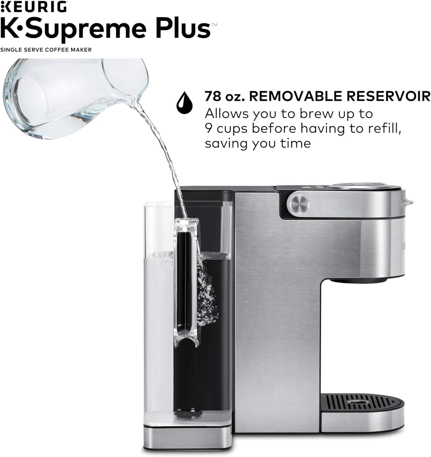 Keurig K-Supreme Plus Coffee Maker, Stainless Steel + Peet's Coffee K-Cup Pods Variety Pack, 40 Count F99744