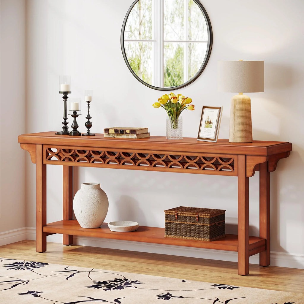 Solid Wood Console Table for Entryway Living Room Hallway a7