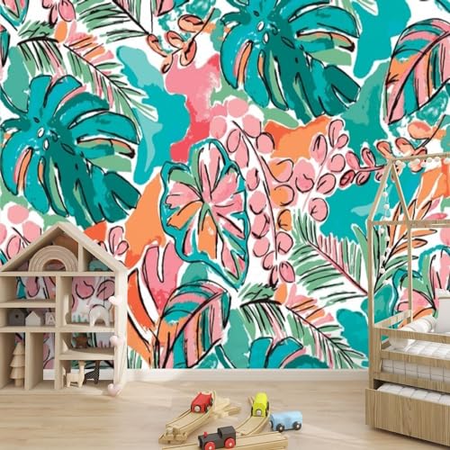 3D Wallpaper Watercolor Botanical Floral Self Adhesive Wall Mural Sticker U9295
