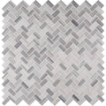 MSI Bergamo Herringbone 12 in. x 12 in. x 10 mm Polished Marble Mesh-Mounted Mosaic Tile (10 Sq. ft. / CASE)