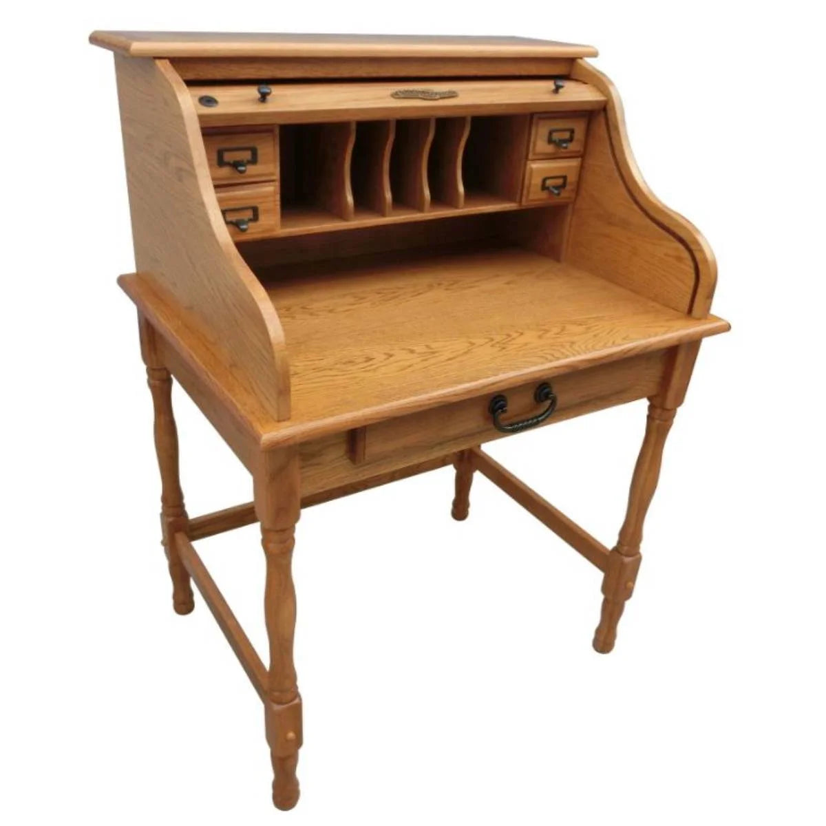 32" Mini Roll Top Desk w/ USB Power Outlet H