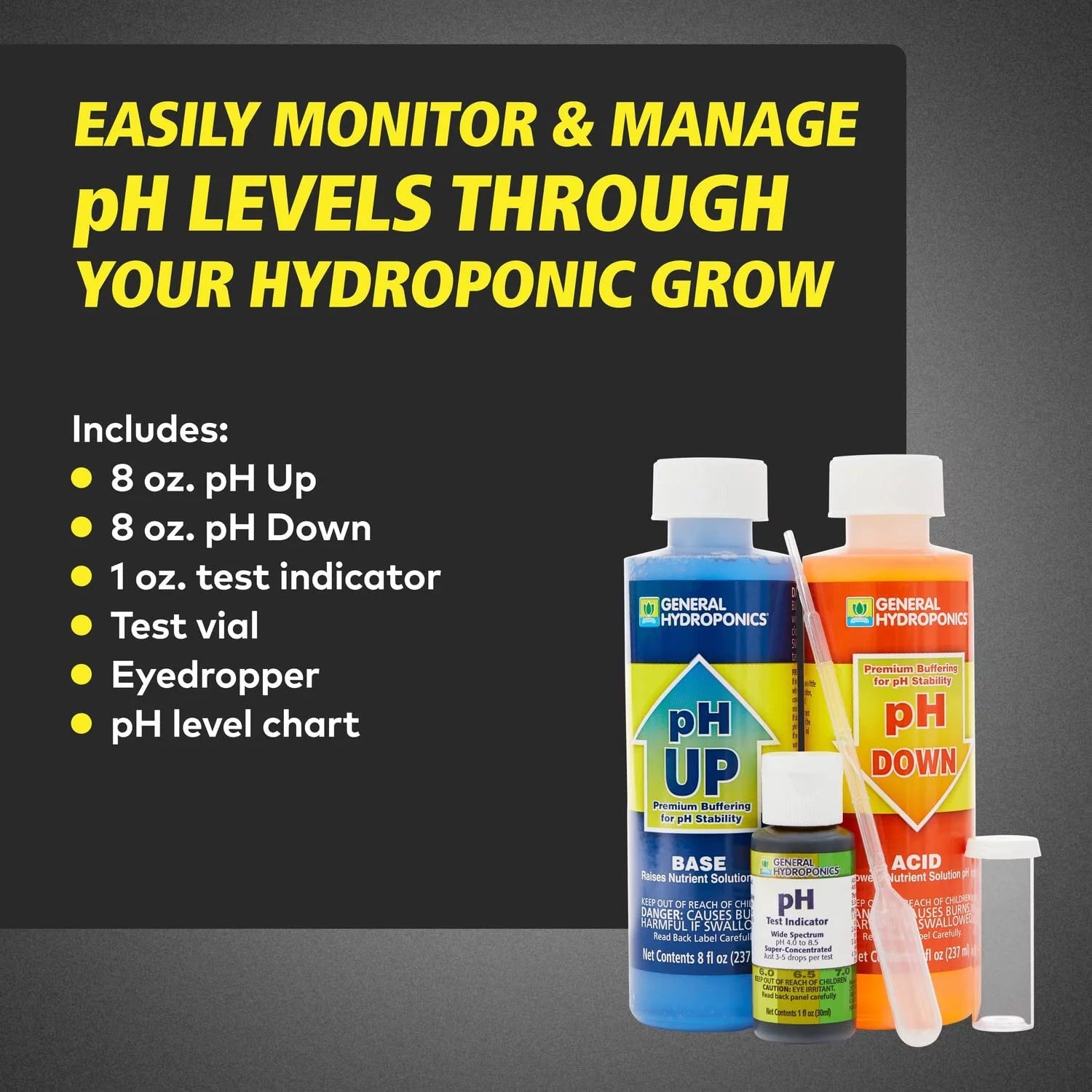 General Hydroponics Flora Series Fertilizer Bundle with pH Control Kit P371409