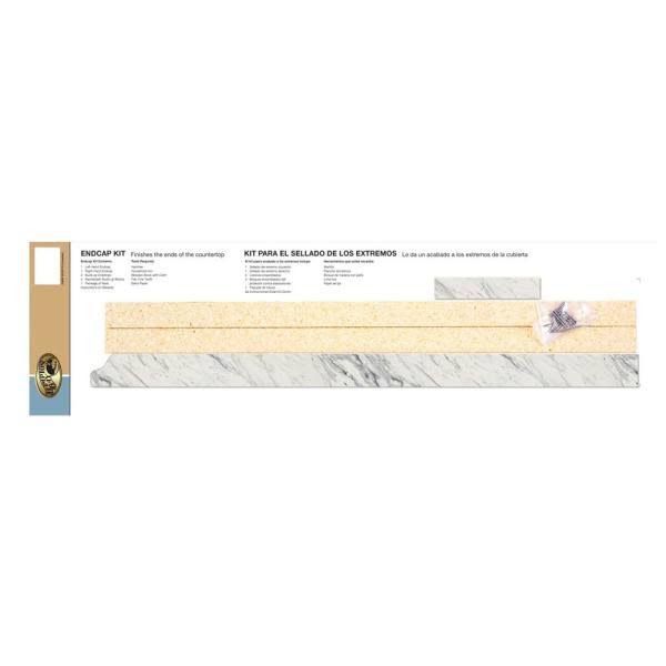 White Laminate Countertop Kit Left Miter Ogee Edge Calcutta Marble k7