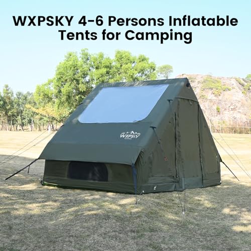 Inflatable Camping Tent for 4-6 Persons, Waterproof Oxford Cabin Tent with Pump N679837