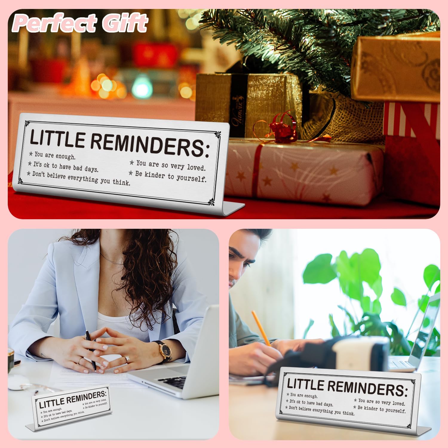 Motivational Office Decor Signs for Cubicle and Desk, Mental Health Gifts for Women W8388