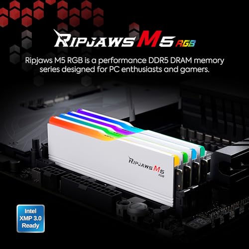 G.SKILL Ripjaws M5 DDR5 RAM 64GB (2x32GB) 6400MT/s Desktop Memory UDIMM Matte Black P27247