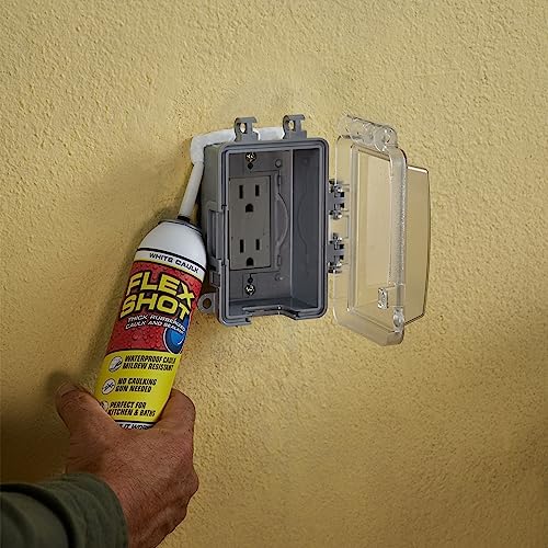 Flex Shot Rubber Adhesive Sealant Caulk, 8 oz, White C181