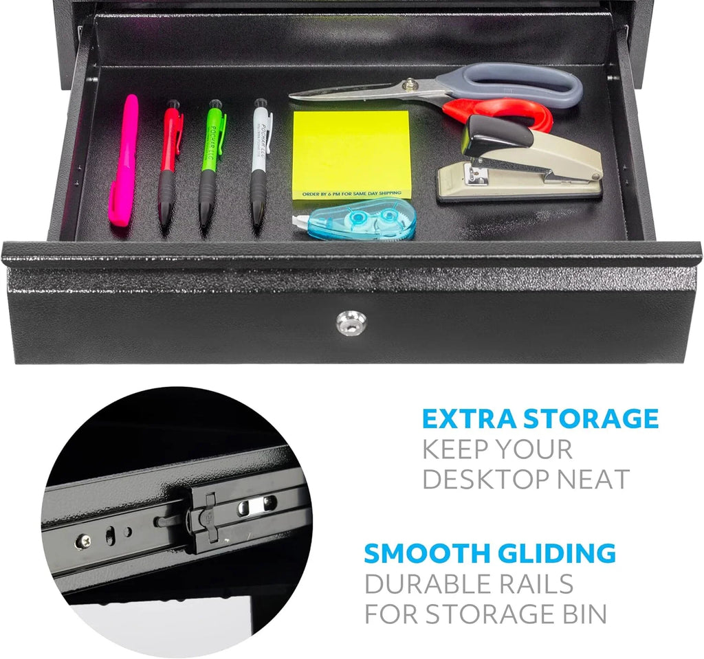 Steel Under Desk Drawer with Lock and Keys for Wooden Desks B877429
