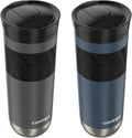 Contigo Byron 2.0 Stainless Steel Travel Mug with SNAPSEAL Lid and Grip, 20 oz, 2-Pack, Sake; Blueberry