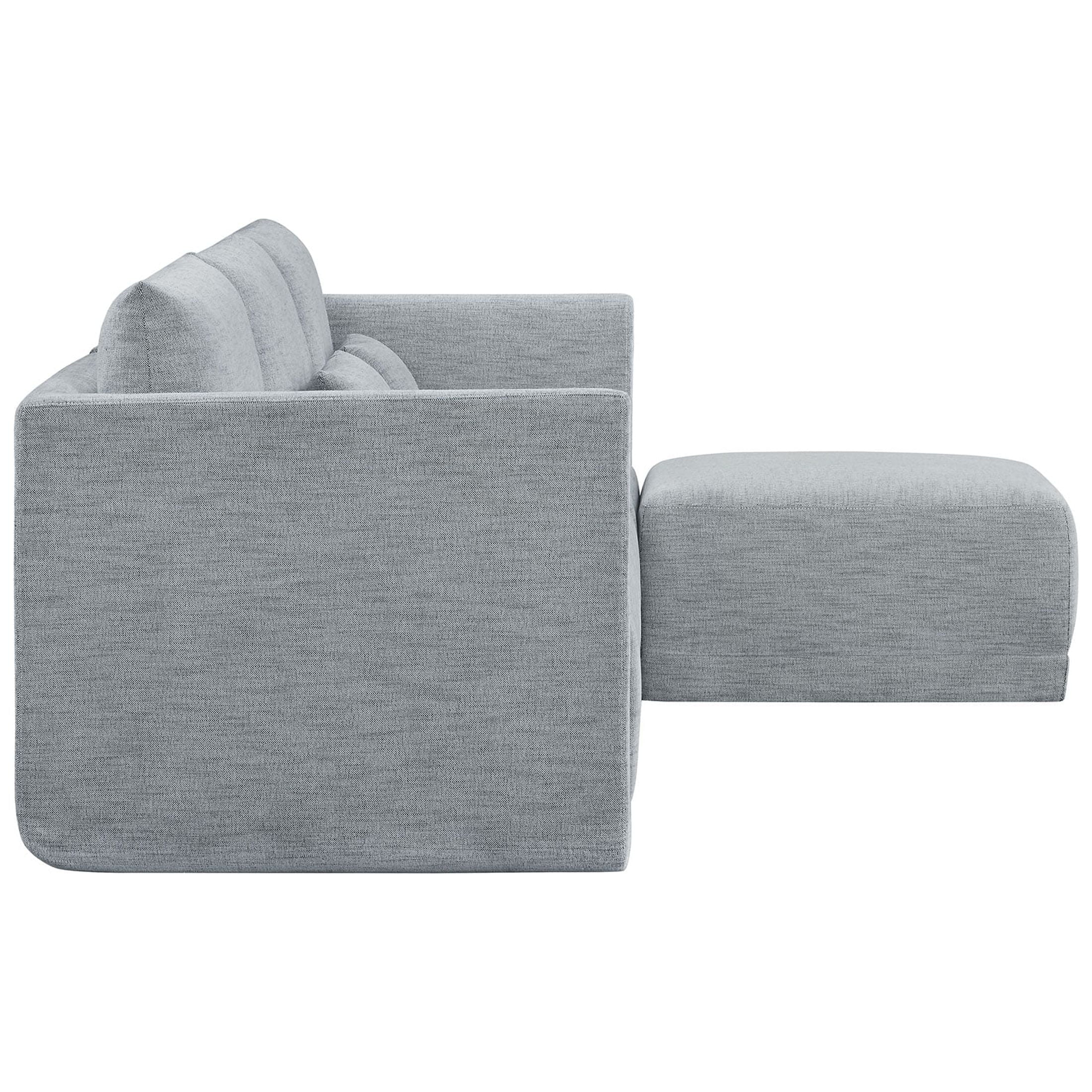 Modular Sectional Sofa with Ottoman Gray Fabric k7p