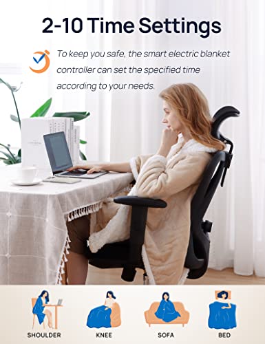 Westinghouse Wearable Heated Throw Blanket with Pockets, 50 x 60 Inch, Light Grey U469