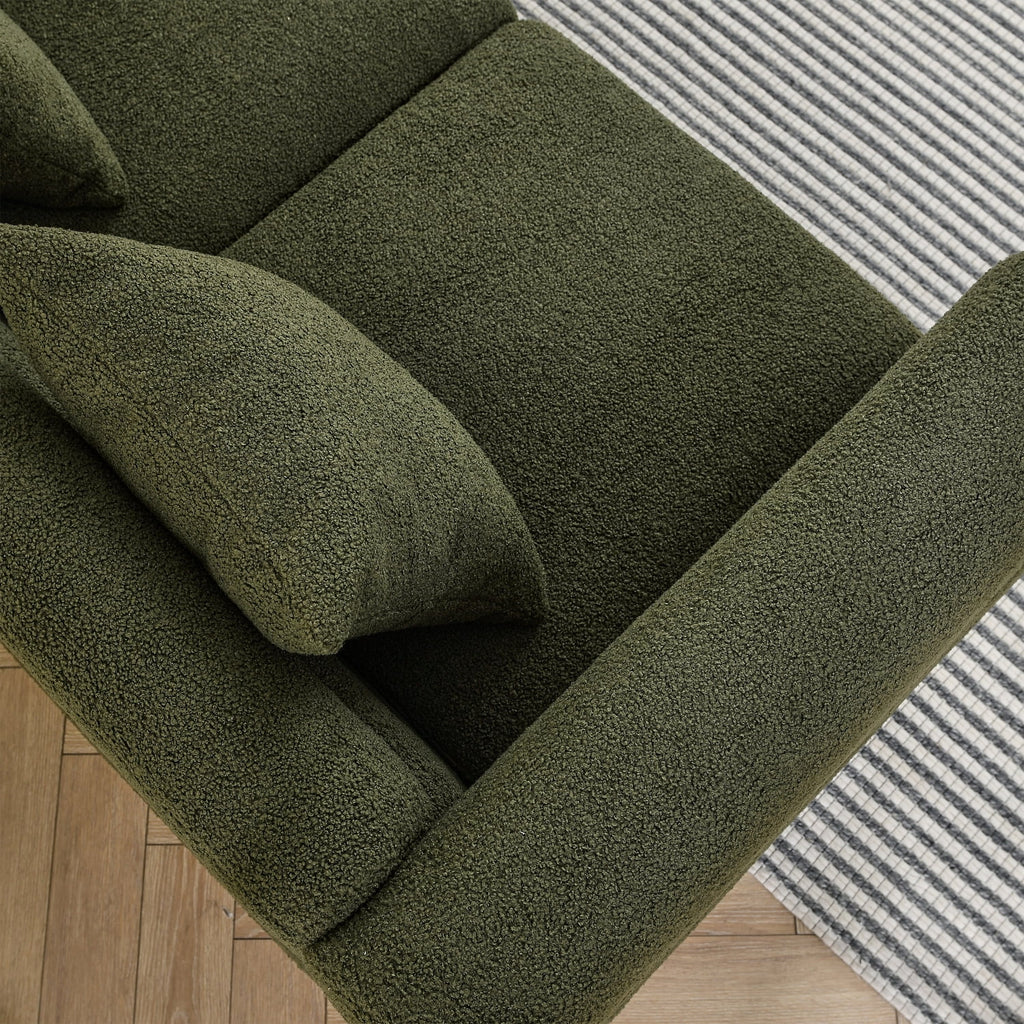 Holaki 81" Oversized Corner Sofa Set, L-Shaped Sectional Couch, 5-Seater, Green N206023