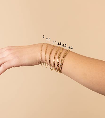 Gold Figaro Link Chain Bracelet for Men Women k7