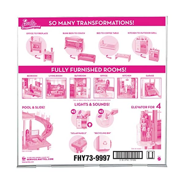 Dollhouse with Elevator, Pool, Slide and 70 Accessories a7