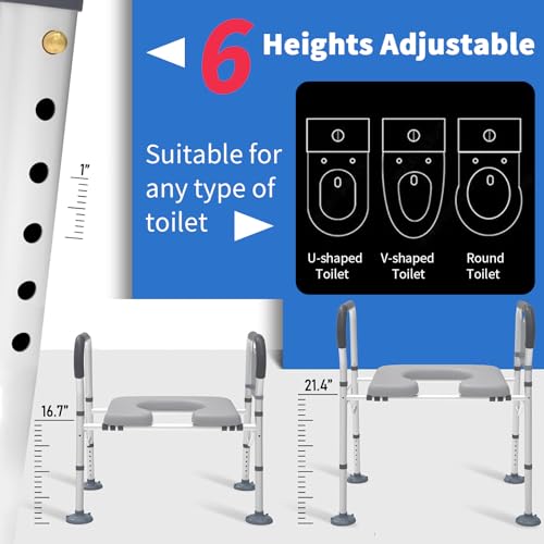 Elevated Toilet Seat with Handles for Seniors 450lbs k7m