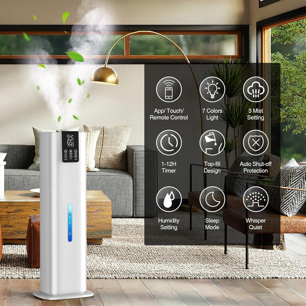 Smart Humidifier for Large Room, 8L Top Fill, App & Remote Control J686