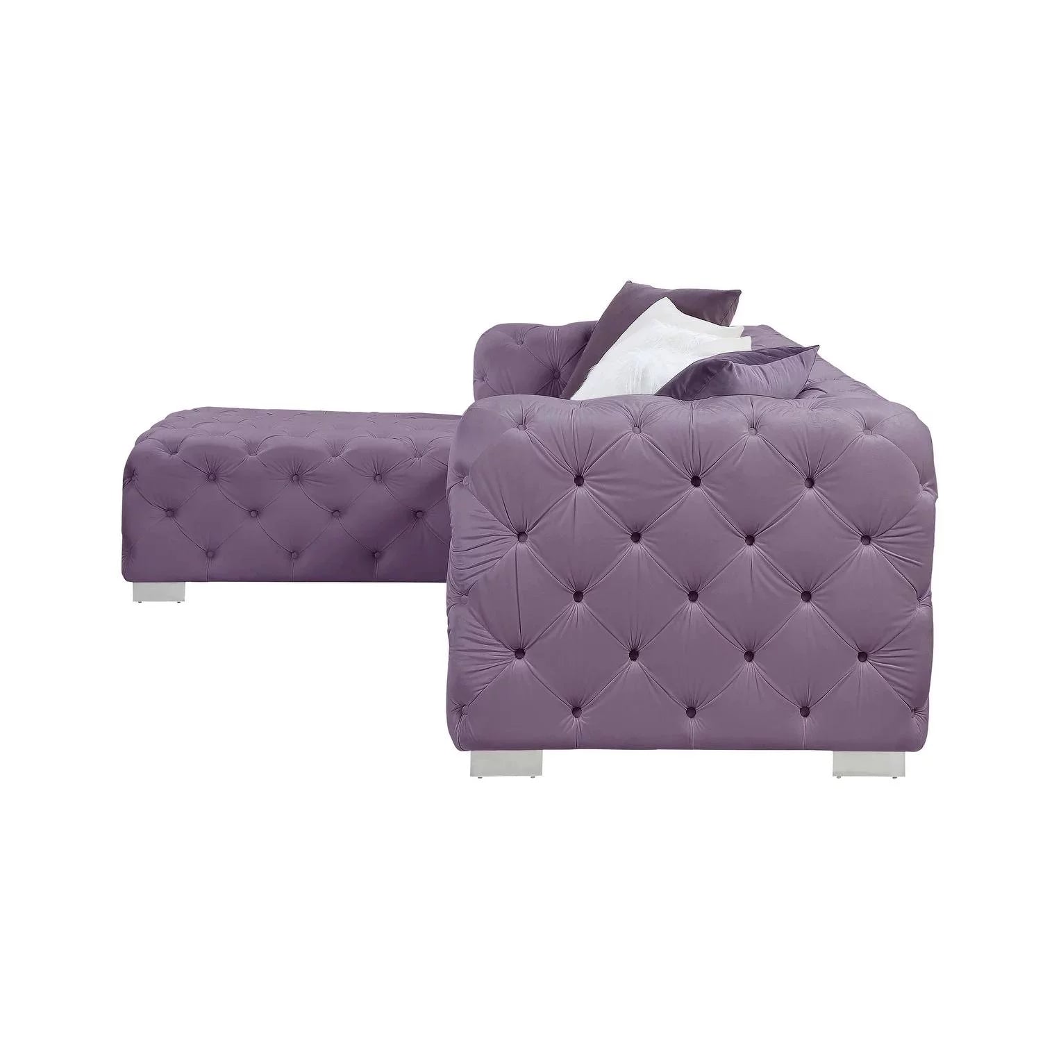 Acme Qokmis Purple Velvet Sectional Sofa O404363