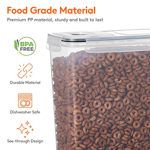 Lifewit 5.5L Cereal Containers with Flip-Top Lids, 4pcs Airtight Food Storage Canister Set D8796