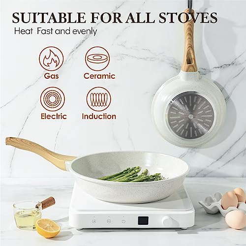 SENSARTE Nonstick Frying Pan Skillet, Swiss Granite Coating, PFOA Free, 9.5 Inch B61144