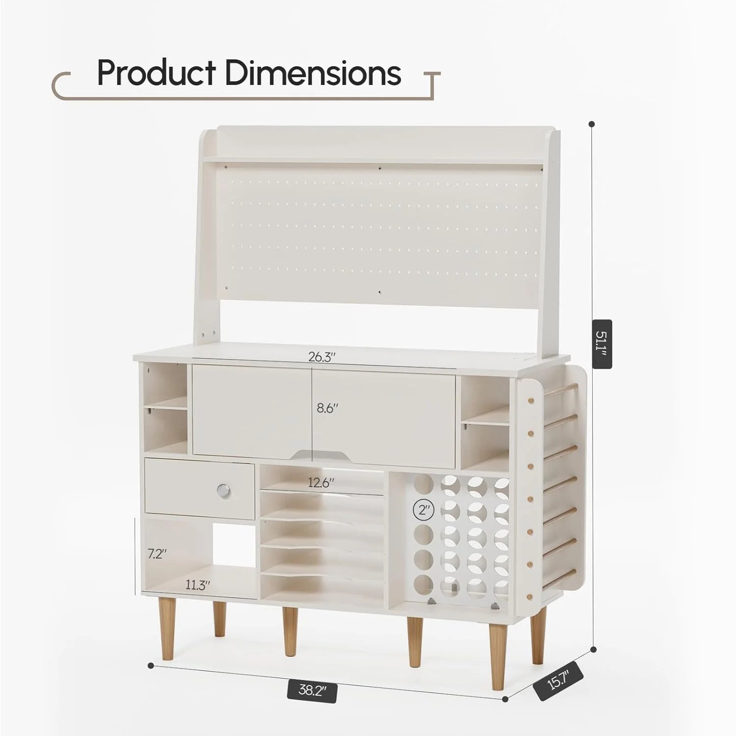 Craft Cabinet with Charging Station and Pegboard for Cricut Machines V868