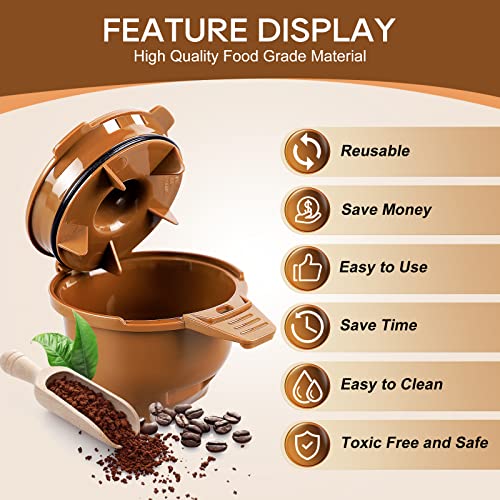 KEEPOW Reusable Coffee Filter for Hamilton Beach FlexBrew, 2 Pack, Brown P774