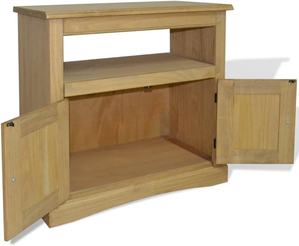 Rustic TV Cabinet with Storage, Mexican Pine Corona Range 31.5"x16.9"x30.7" V73651