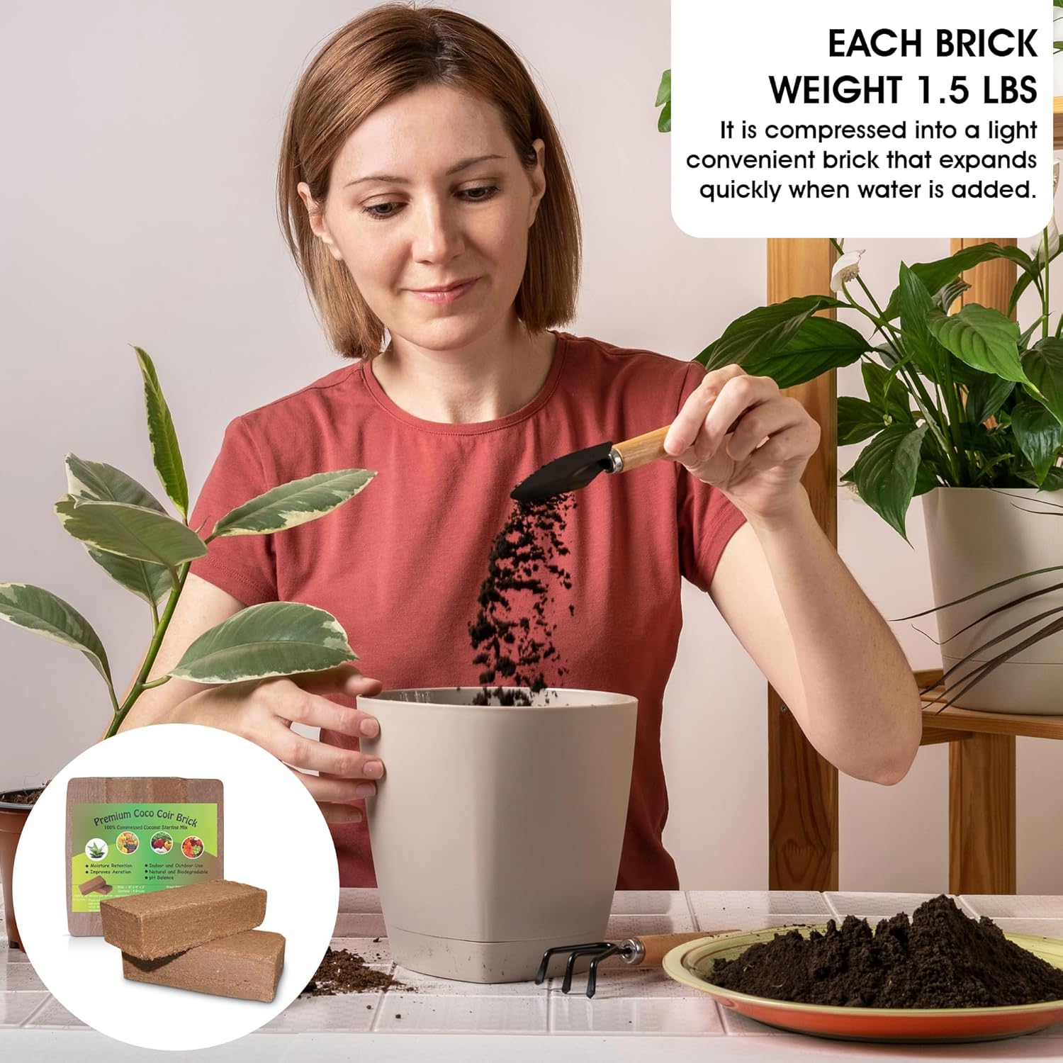 Coco Coir Bricks 4 Pack Organic Compressed Potting Mix x7k