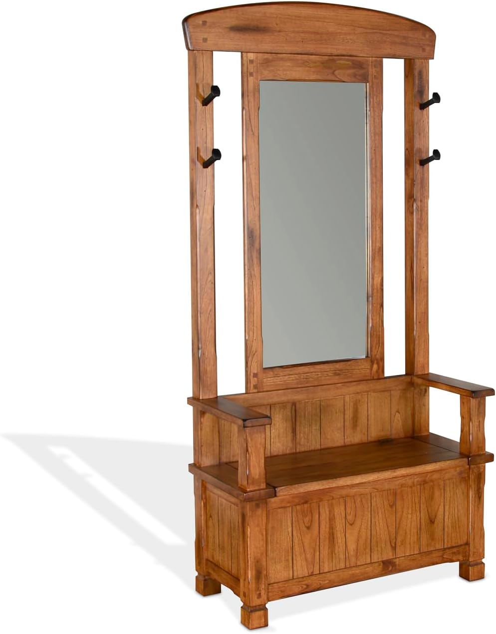 Sunny Designs Sedona 78" 4-Hook Farmhouse Wood Hall Tree in Rustic Oak