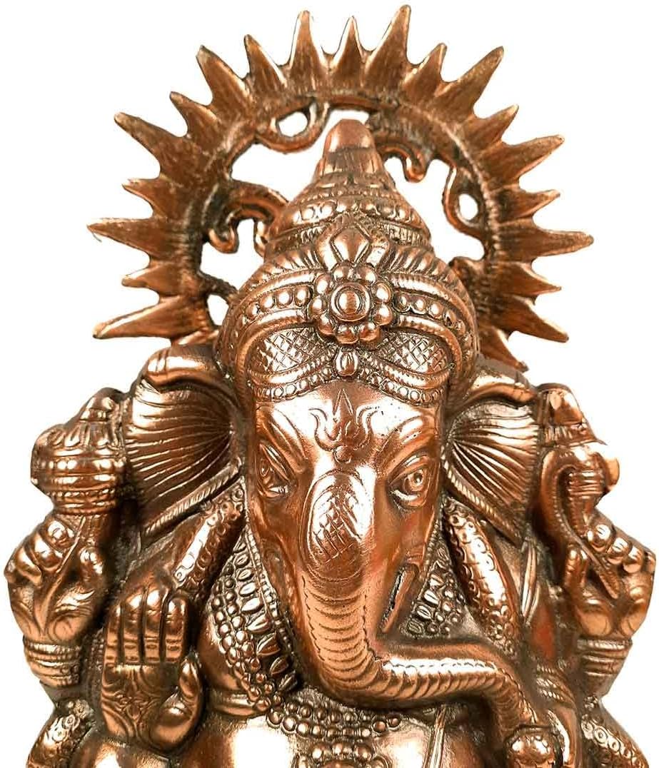 Ganesha Statue Bronze Metal Idol 15 Inch Home Decor k7