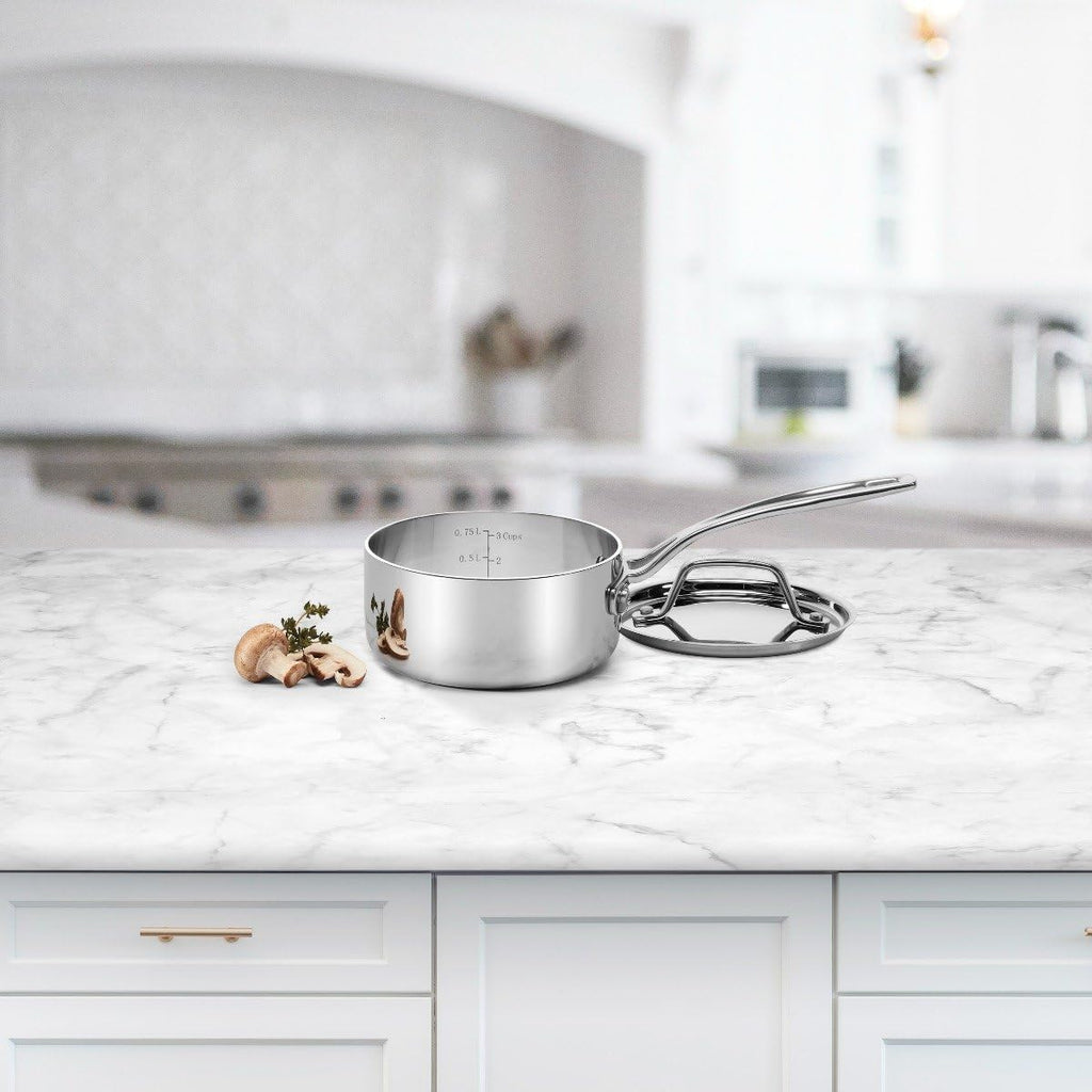 Cuisinart Custom Clad 5-Ply Stainless 1 Qt. Saucepan with Cover U7435