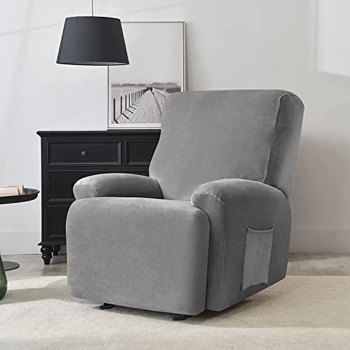 Recliner Chair Slipcover 4-Piece Stretch Soft with Side Pocket I990515