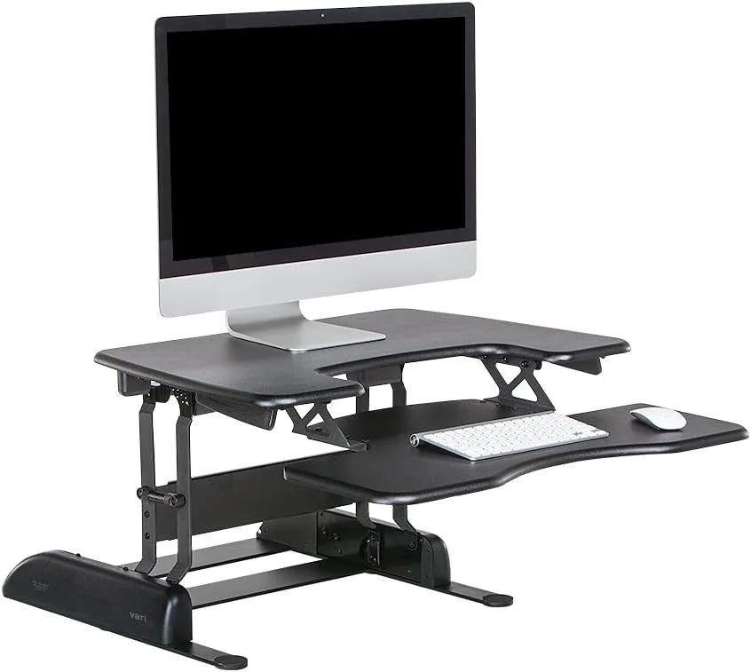 Vari 30" VariDesk ProPlus Two-Tier Height Adjustable Standing Desk Converter & Monitor Riser, Black