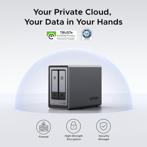 2-Bay Desktop NAS with Intel N100, 8GB DDR5, 2.5GbE, M.2 NVMe Slots, 4K HDMI, Diskless a7