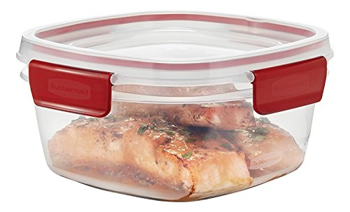 Rubbermaid Easy Find Lids 14-Cup Food Storage Container, Clear with Red Tabs I249