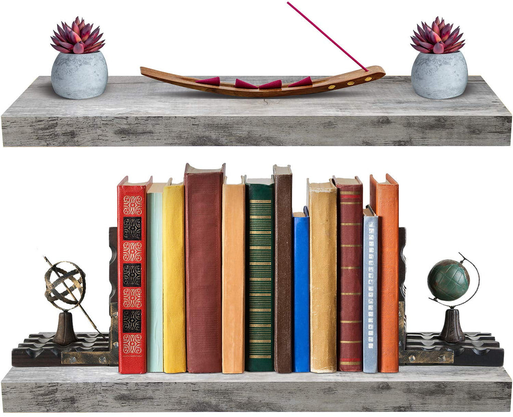 Floating Wall Shelf Gray Wood H573471