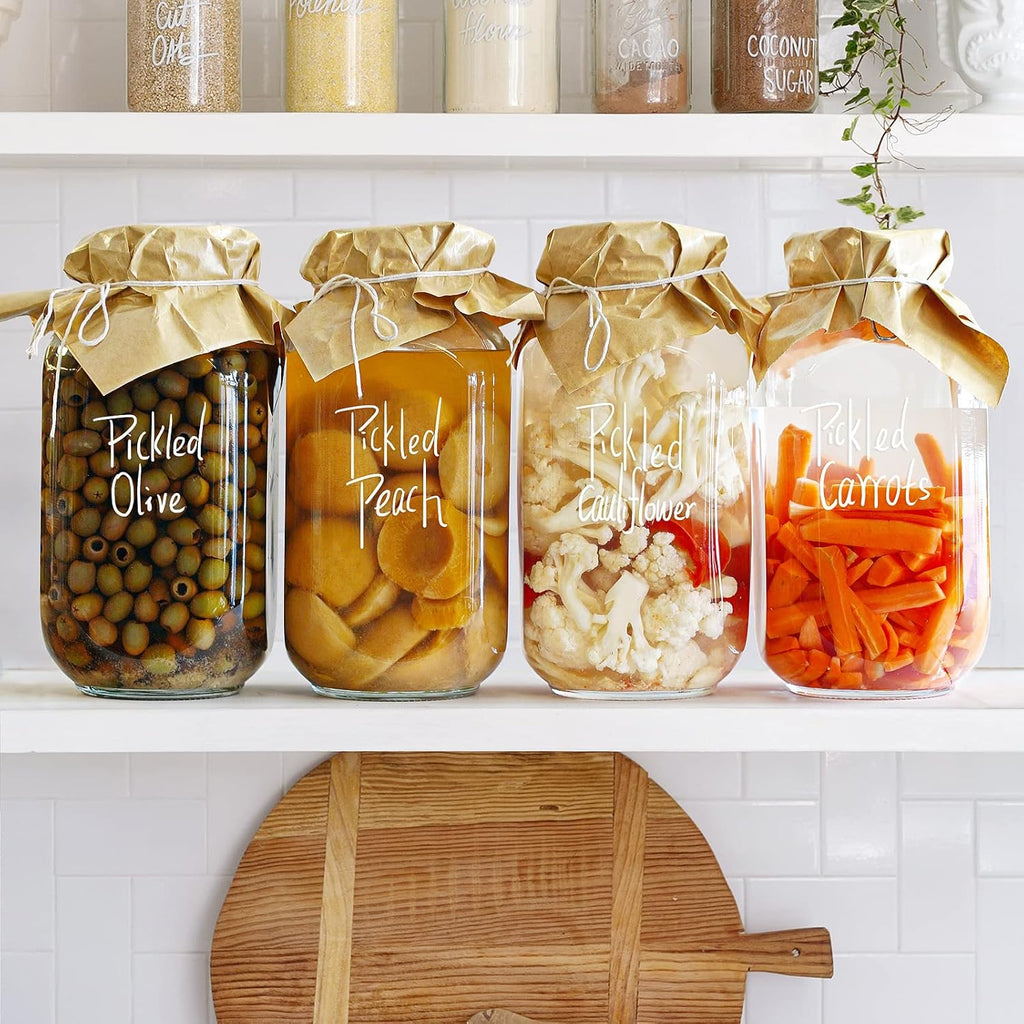 1 Gallon Square Glass Storage Jars with Airtight Lids, 2 Pack T804
