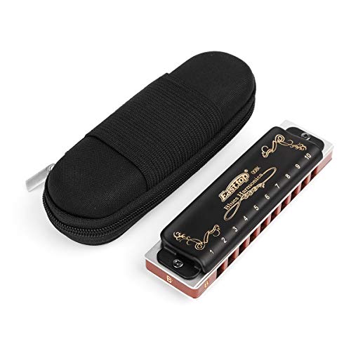 Easttop Professional Harmonica Key of G 10 Hole with Case & Cleaning Cloth N192