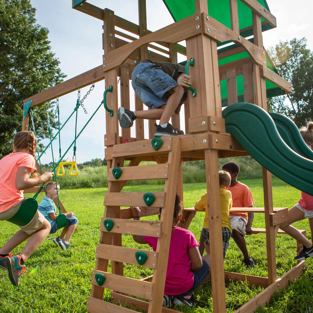 Cedar Wood Playset Swing Set k7